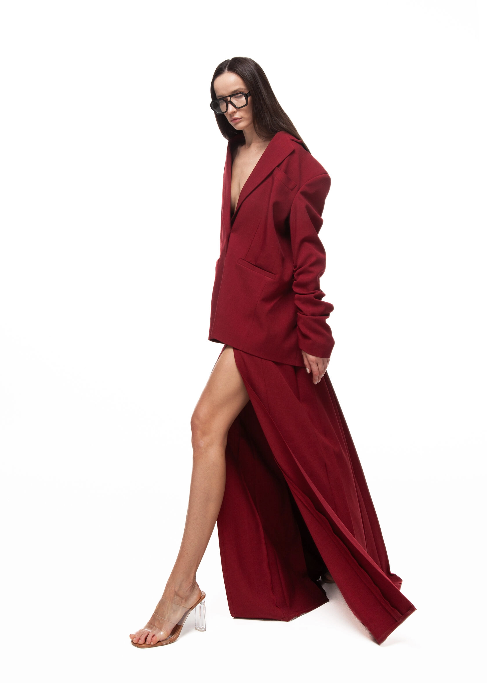 Юбка CHERRY LOST(ЧЕРРИ ЛОСТ) в бордовом цвете - 40-42 (XS-S) - Бордовый