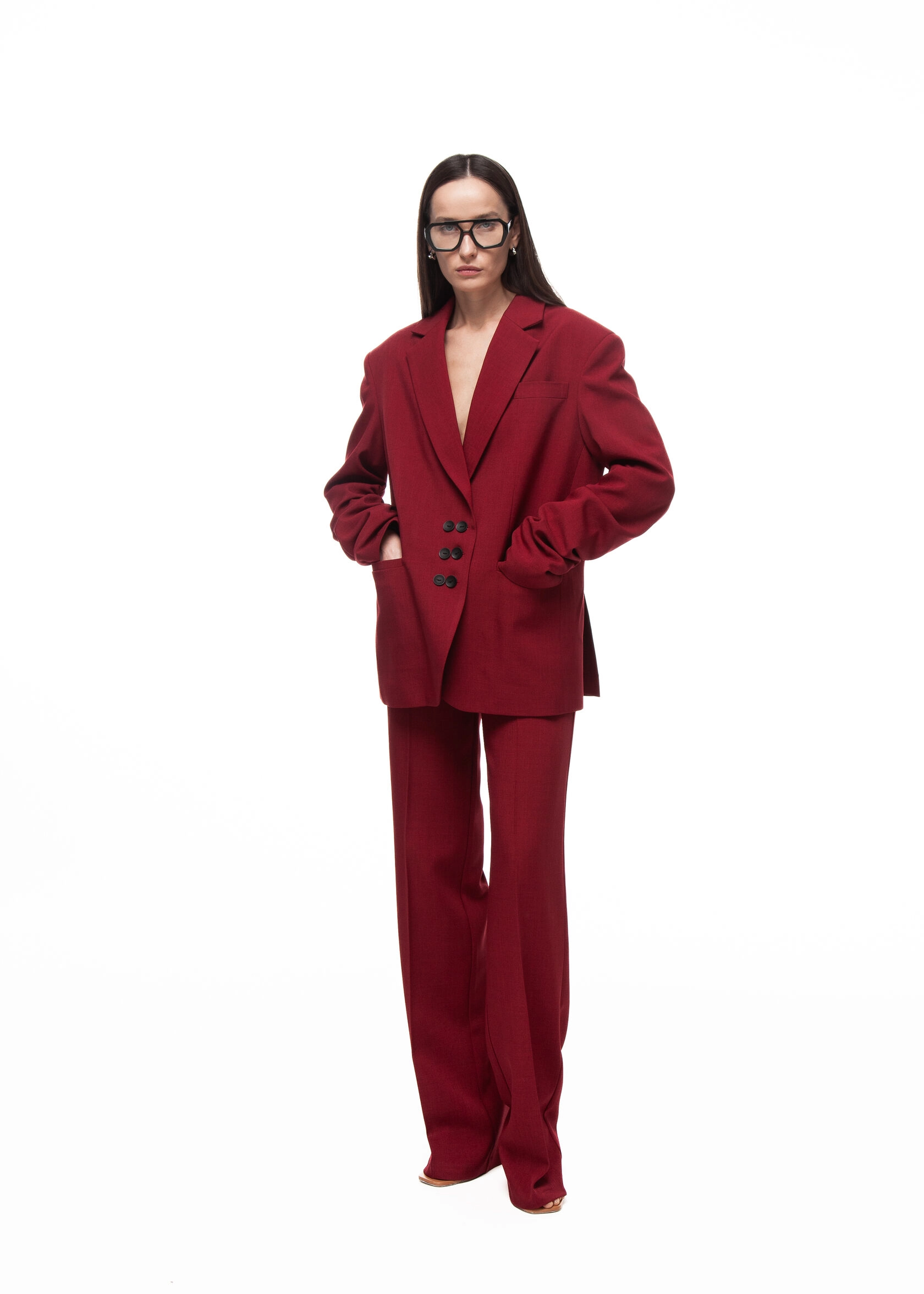 Пиджак CHERRY LOST в бордовом цвете - 40-42 (XS-S) - Бордовый