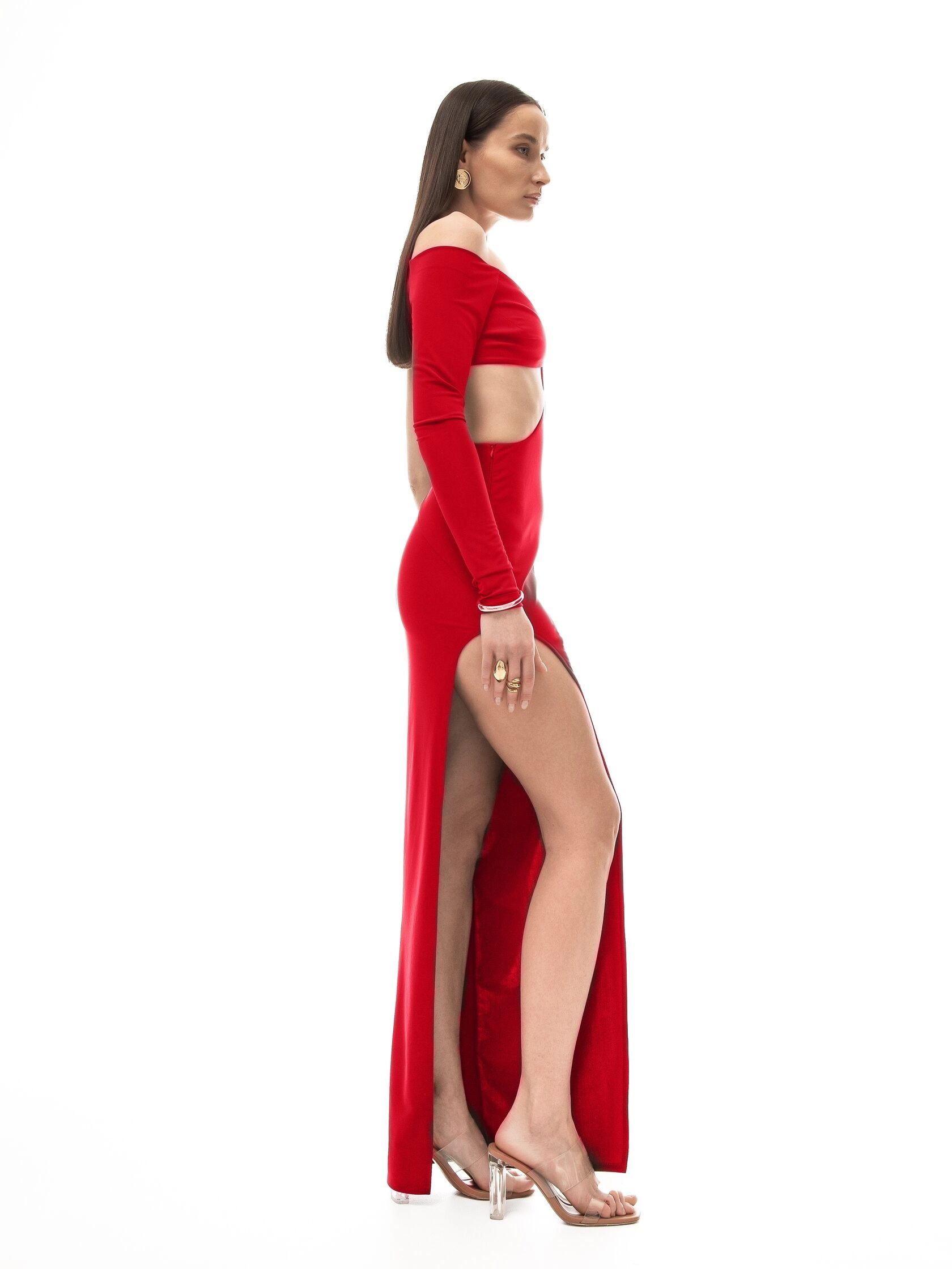 Платье SICILY в цвете алая вишня - 40-42 (XS-S) - Красный