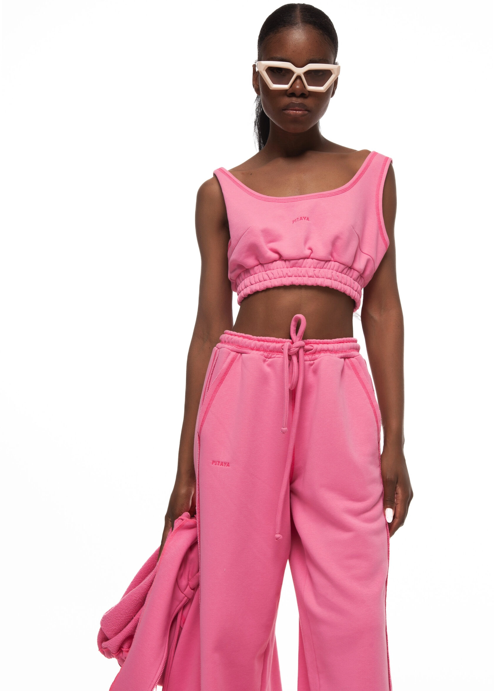 Джоггеры PINK MIAMI(ПИНК МАЯМИ) в розовом цвете - 44-46 (M-L) - Розовый
