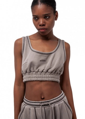 Топ GREY GOLF(ГРЕЙ ГОЛЬФ) в цвете мокрый песок - 40-42 (XS-S) - Серо-бежевый