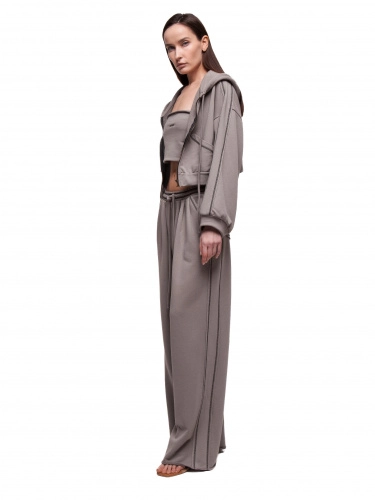 Топ VEGAS(ВЕГАС) в цвете мокрый песок - 40-42 (XS-S) - Серо-бежевый