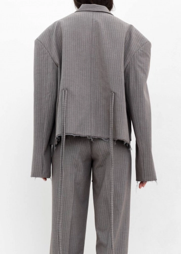 Брюки URBAN SIDE в полоску в серо-бежевом цвете - 40-42 (XS-S) - Серо-бежевый