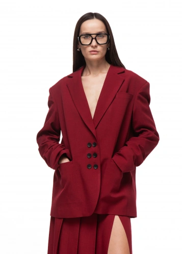 Пиджак CHERRY LOST (ЧЕРРИ ЛОСТ) в бордовом цвете - 40-42 (XS-S) - Бордовый